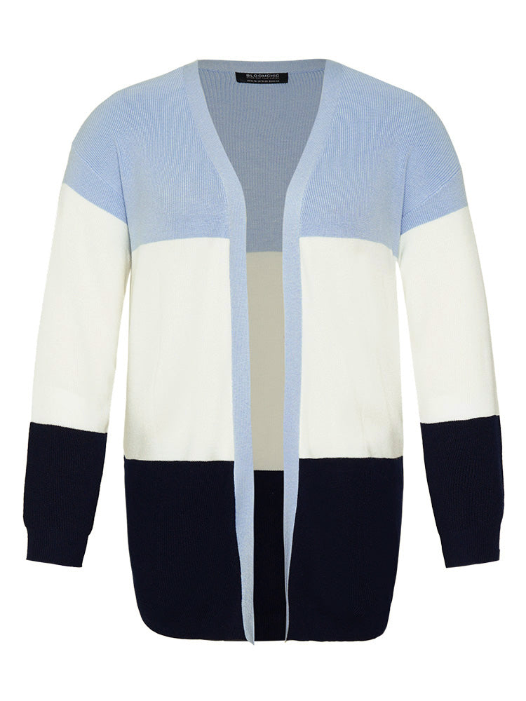 Supersoft Essentials Colorblock Contrast Open Front Cardigan