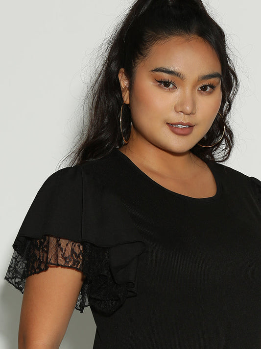 Lace Tiered Sleeve Dress