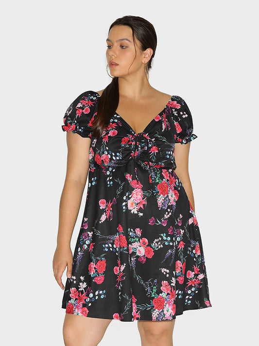 Floral Frill Trim Dress