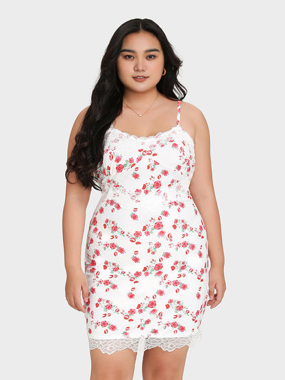 Ditsy Lace Hem Dress