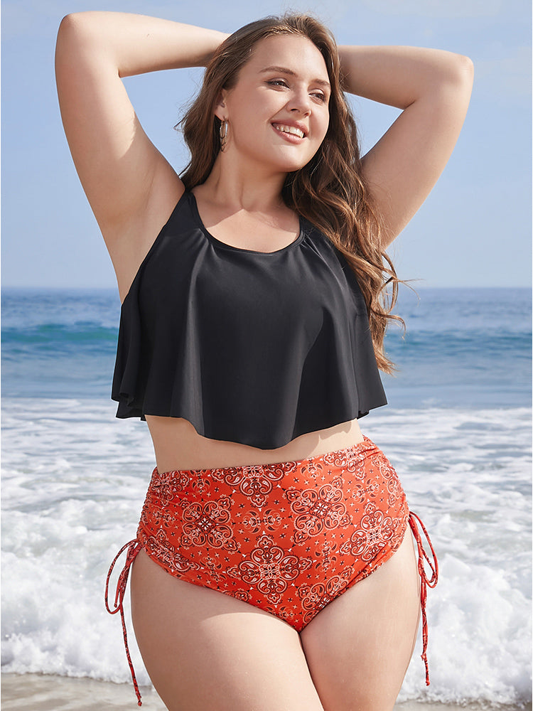 Bandana Print Drawstring Bikini Bottom