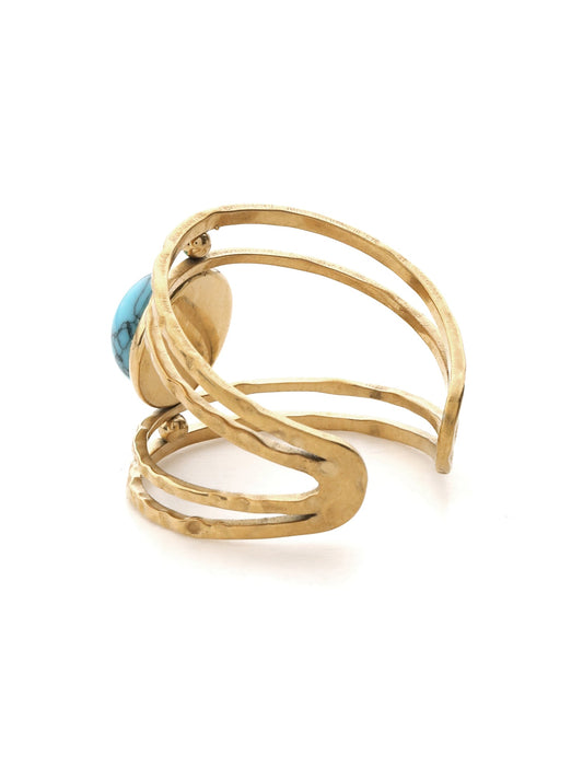 Natural Stone Adjustable Open Finger Ring