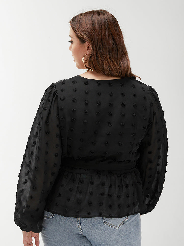 Solid Ties V Neck Blouse