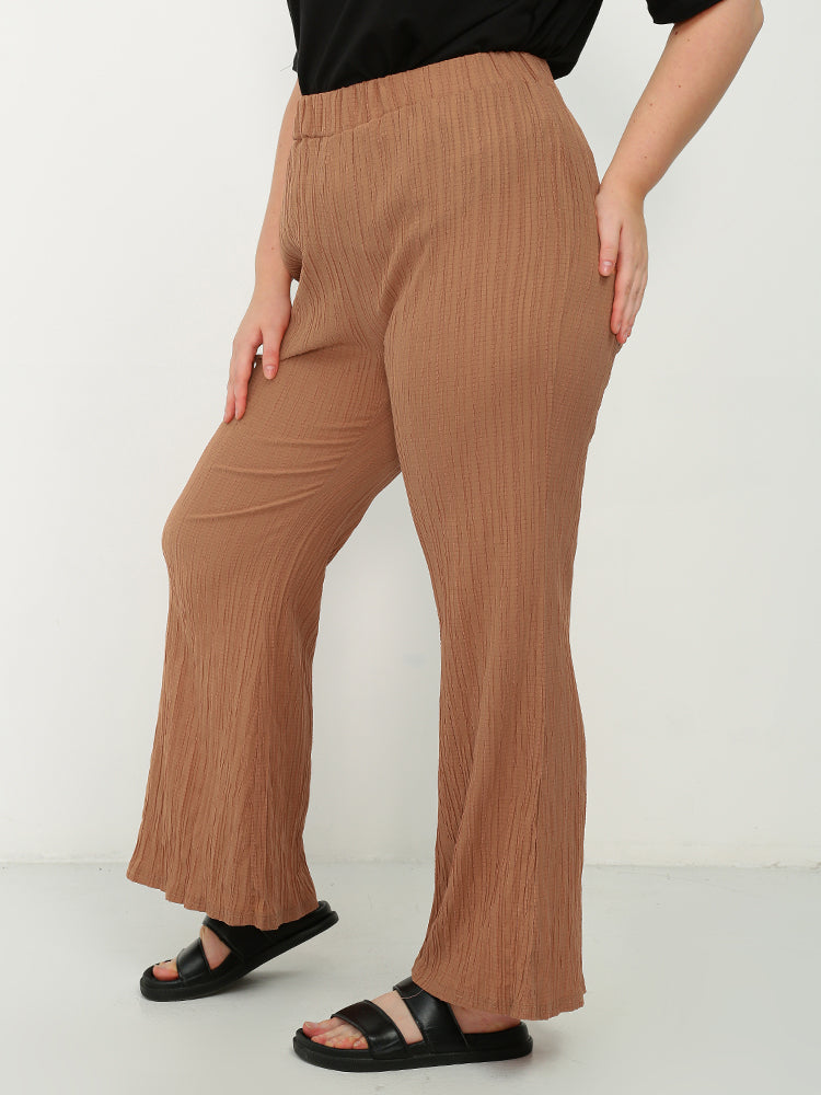 Pleated Solid Wide-leg Pants