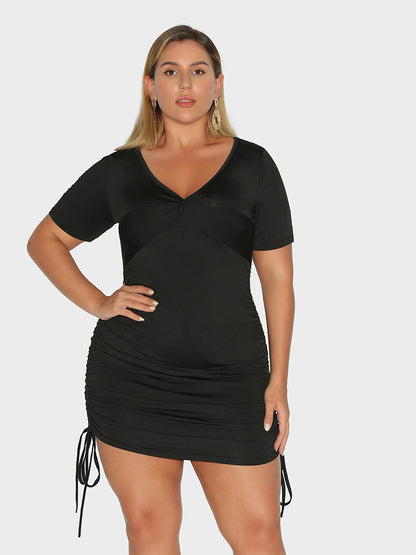 Ruched Knotted Dress