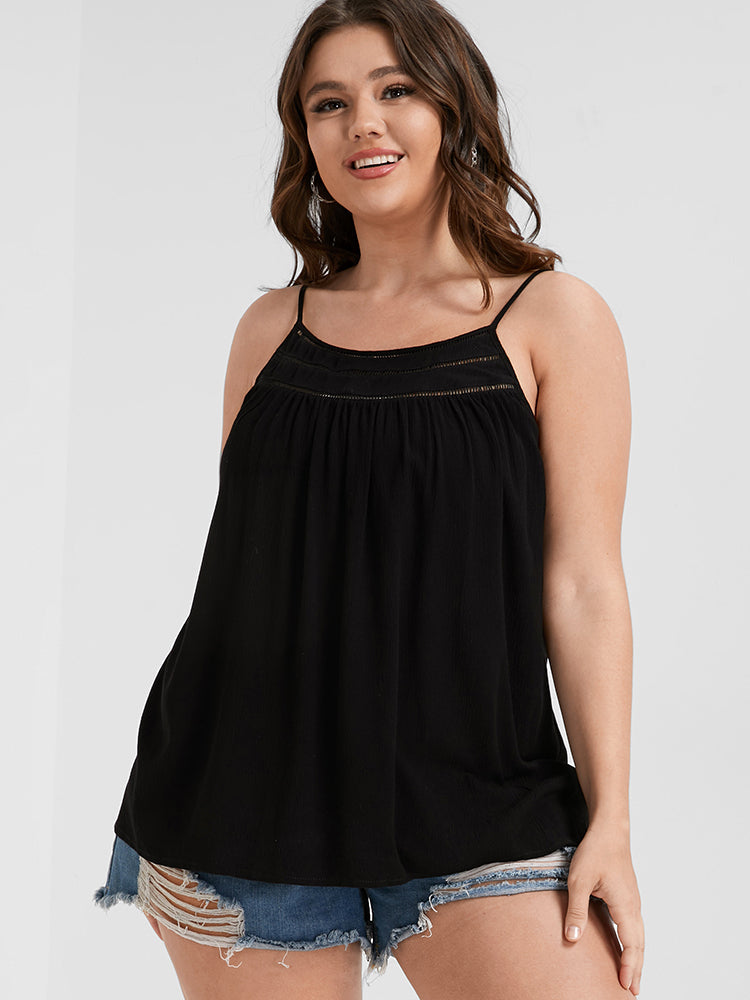 Solid Lace Patchwork Cut Out Cami Top