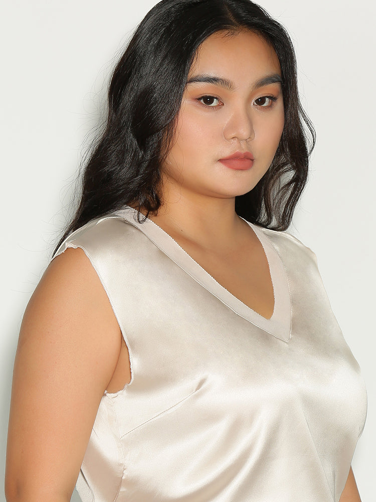 Satin Sleeveless Tank Top