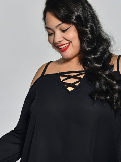 Hollow Out Sexy Sling Irregular Hem Top