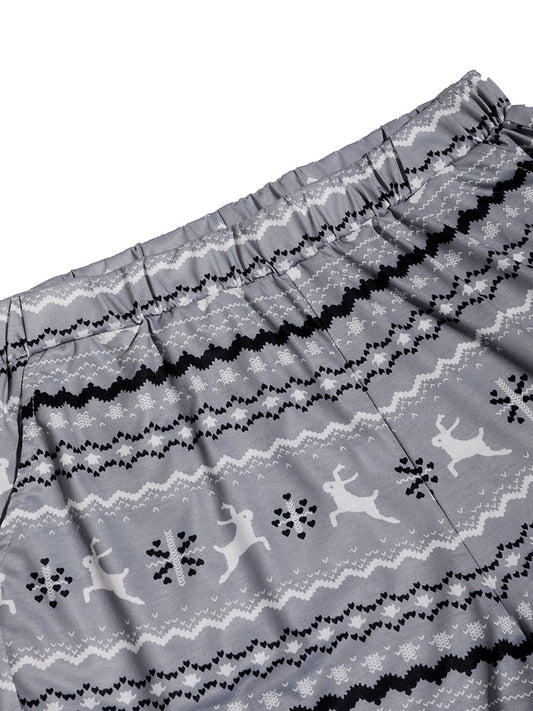 Christmas Geo Print Drawstring Lounge Set