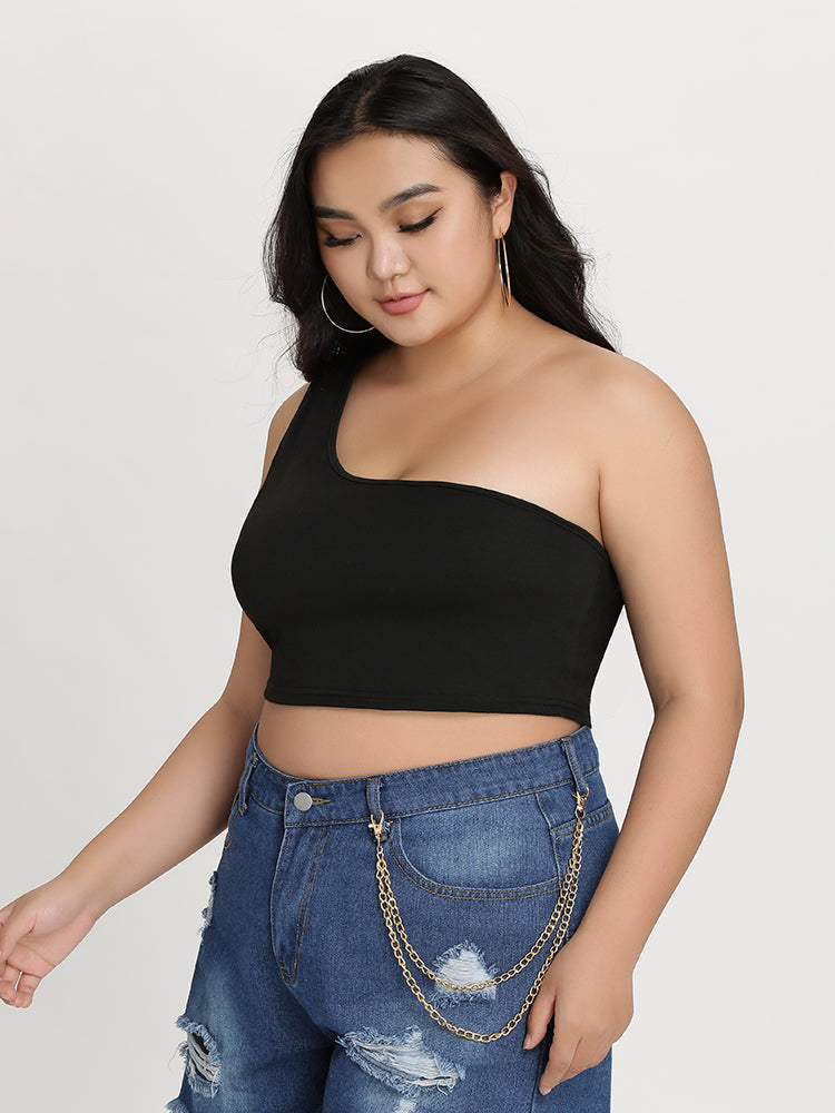 One Shoulder Crop Top