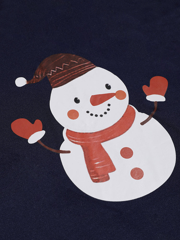 Snowman Pattern Cut Out Casual Dress