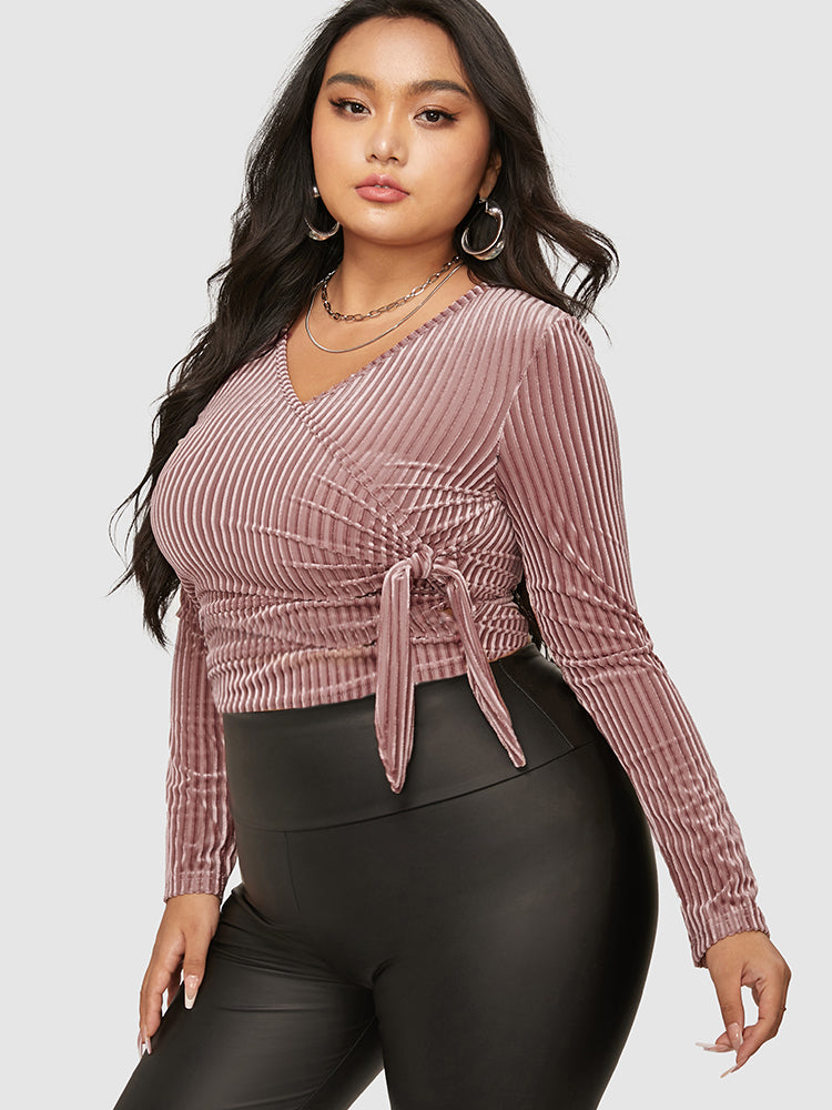 Corduroy Side Knot Crop Top