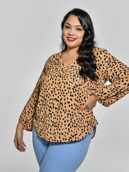 Spot Printed Chiffon Blouse