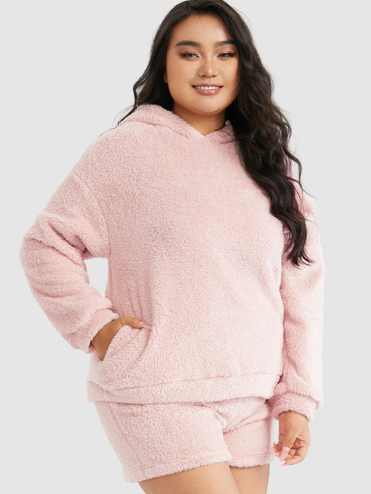 Hooded Pocket Flannel Lounge Set