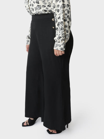 Button Wide Leg Pants