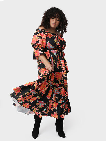 Floral Off Shoulder Maxi Dress