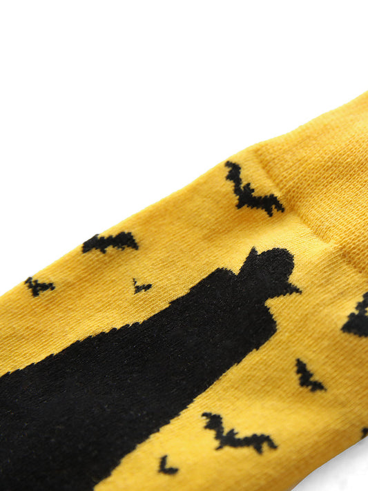 1 Pair Halloween Bat Contrast Socks