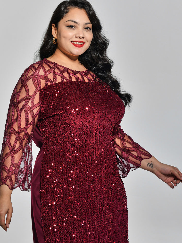 Sequins Patchwork Dress