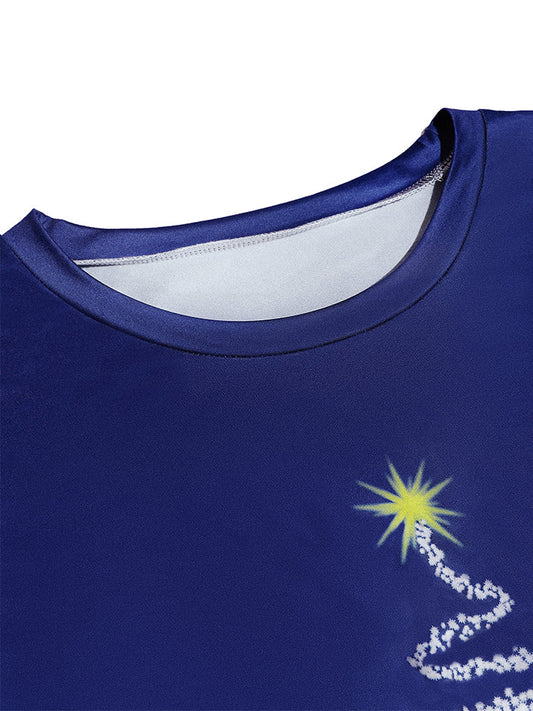 Christmas Pattern & Geo Print Lounge Set