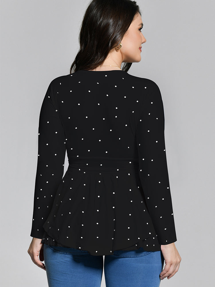 Polka Dot Ruffled T-shirt