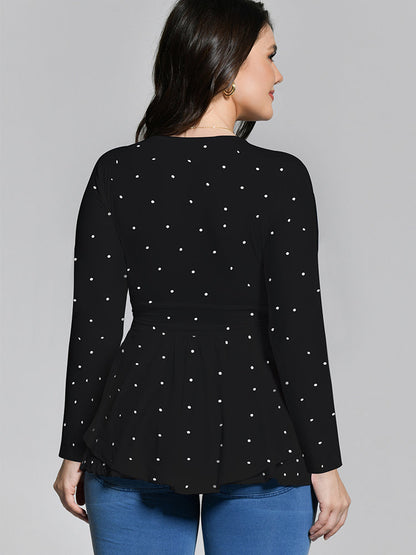 Polka Dot Ruffled T-shirt