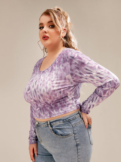 Tie Dye Long-sleeved Crop T-shirt
