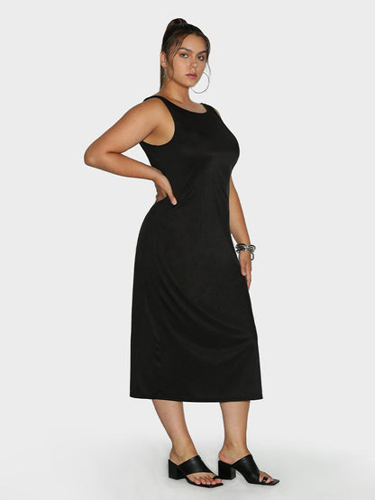 Back Cut Out Split Hem Dress