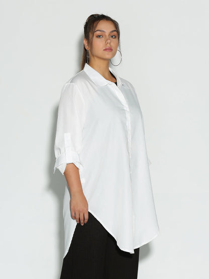 Irregular Hem Shirt Dress
