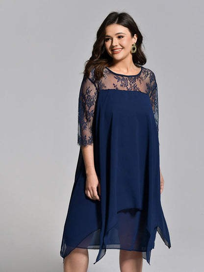 Lace Patchwork Irregular Dress