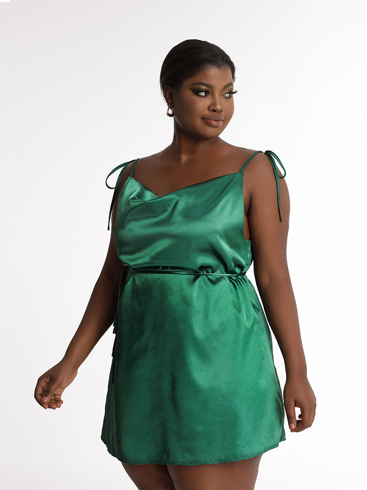 Tie Shoulder Knotted Dress