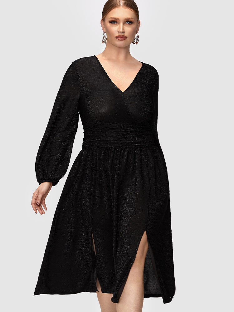 High Split V-neck Dress