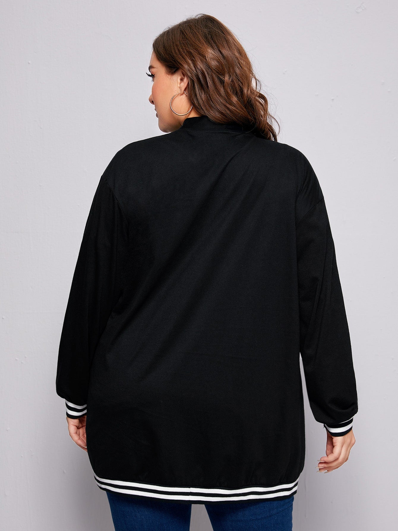 Button Front Striped Jacket