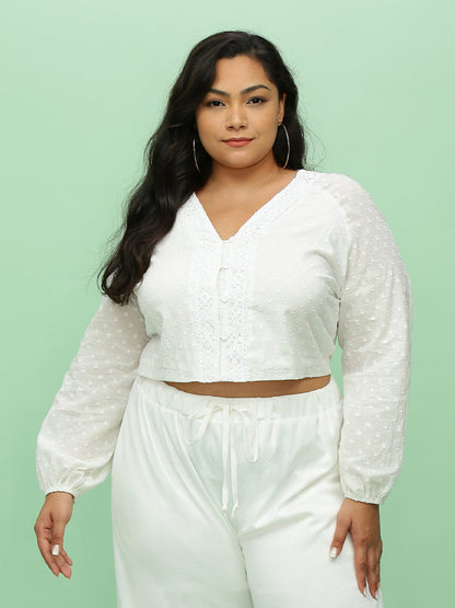 Lace Panel Cropped Top