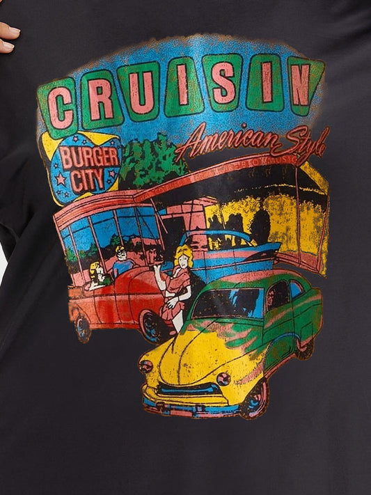 Car Printing Sweatshirt Dress