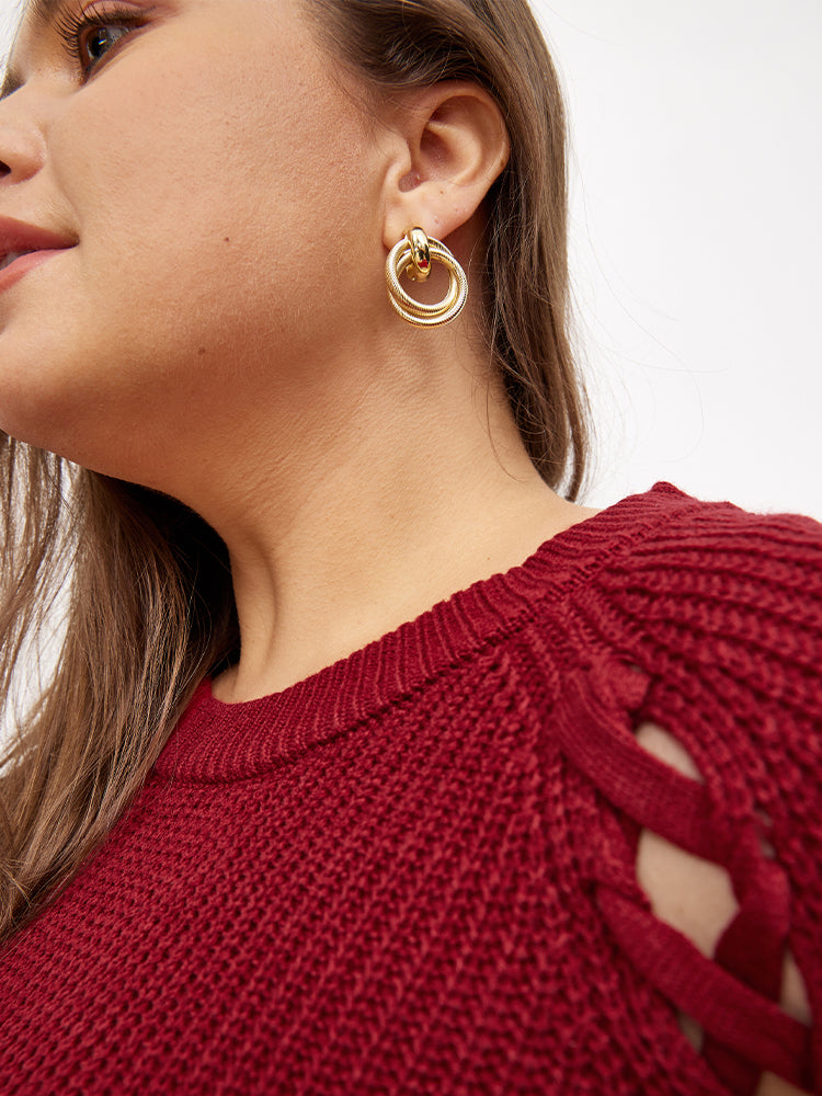 Cross Tie Side Slit Sweater