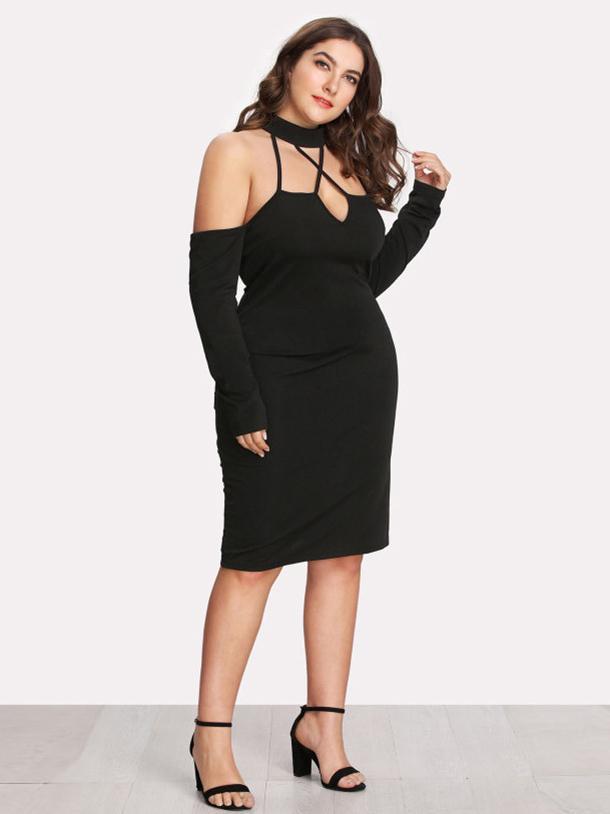 Hollow Out Slim Fit Sexy Halter Dress