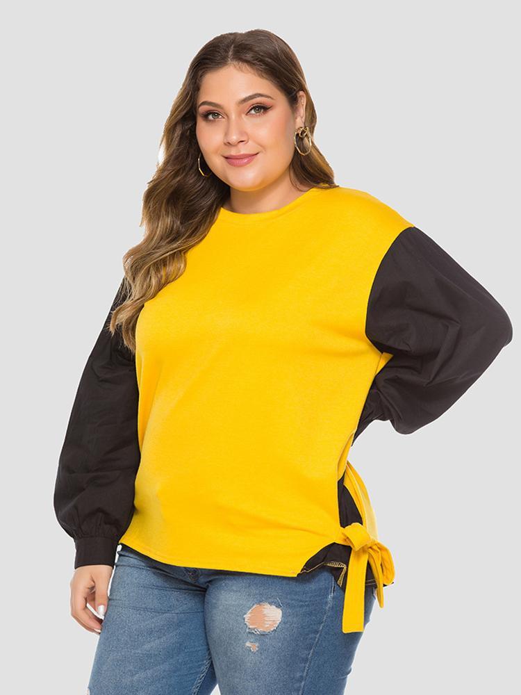 Patchwrok Bow-knot Decoration T-shirt