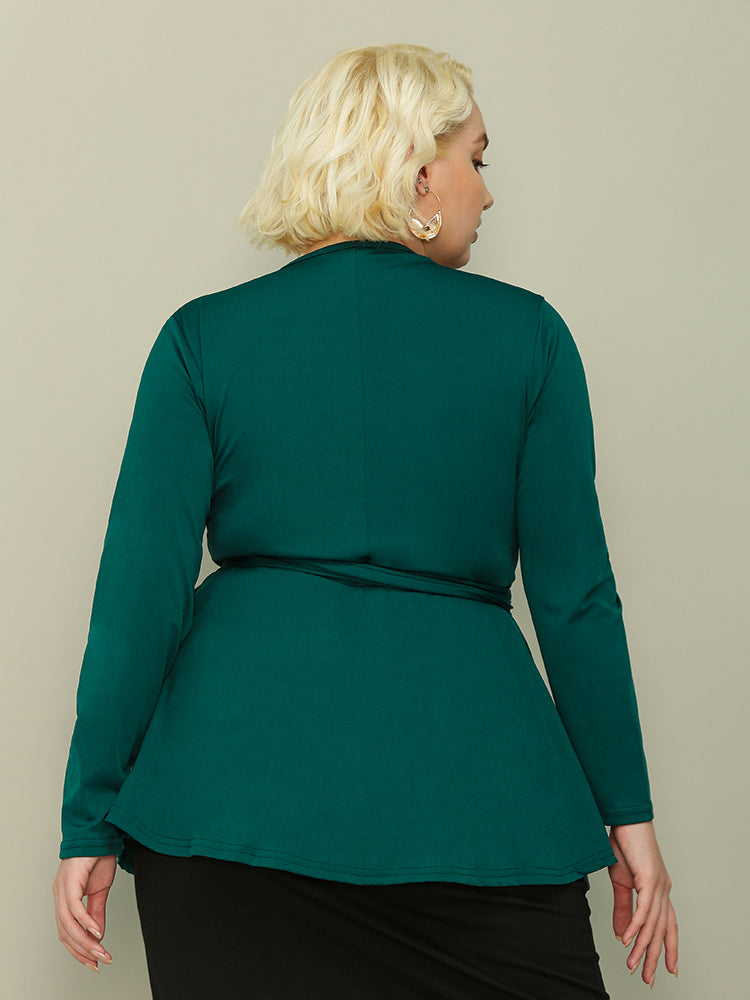 Lace Up Irregular V-neck Top