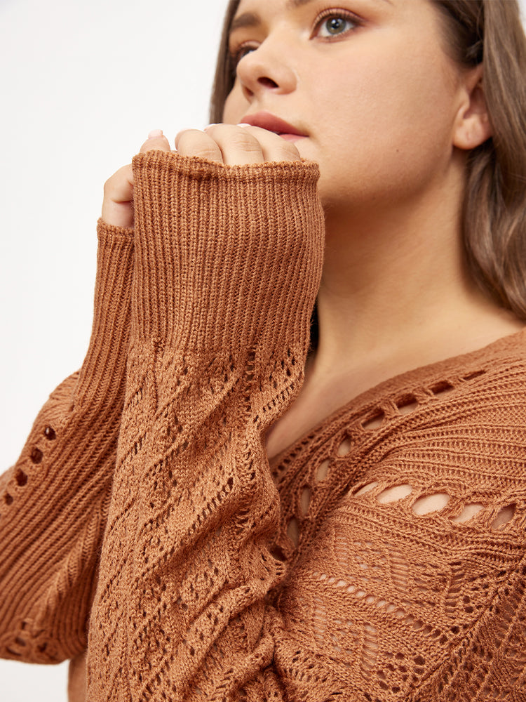 Split Hollow Out Loose Sweater