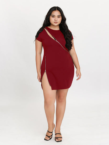 Cut Out Zipper Dress