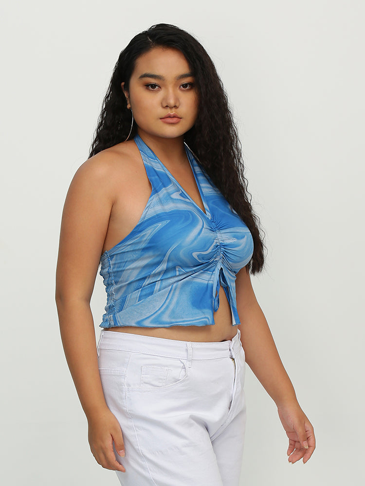 Water Ripple Knotted Crop Top