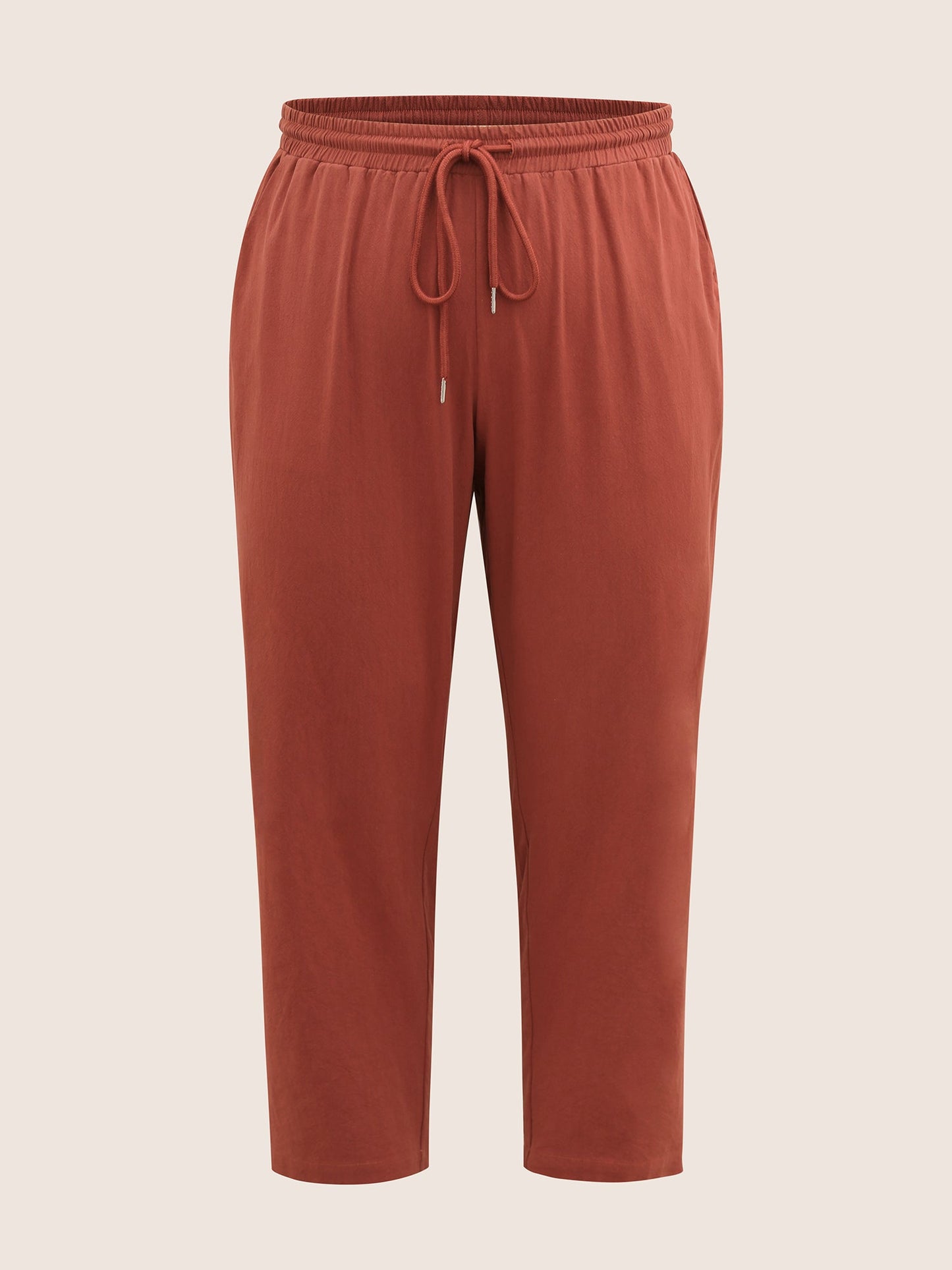 Solid Color Drawstring Pencil Pants