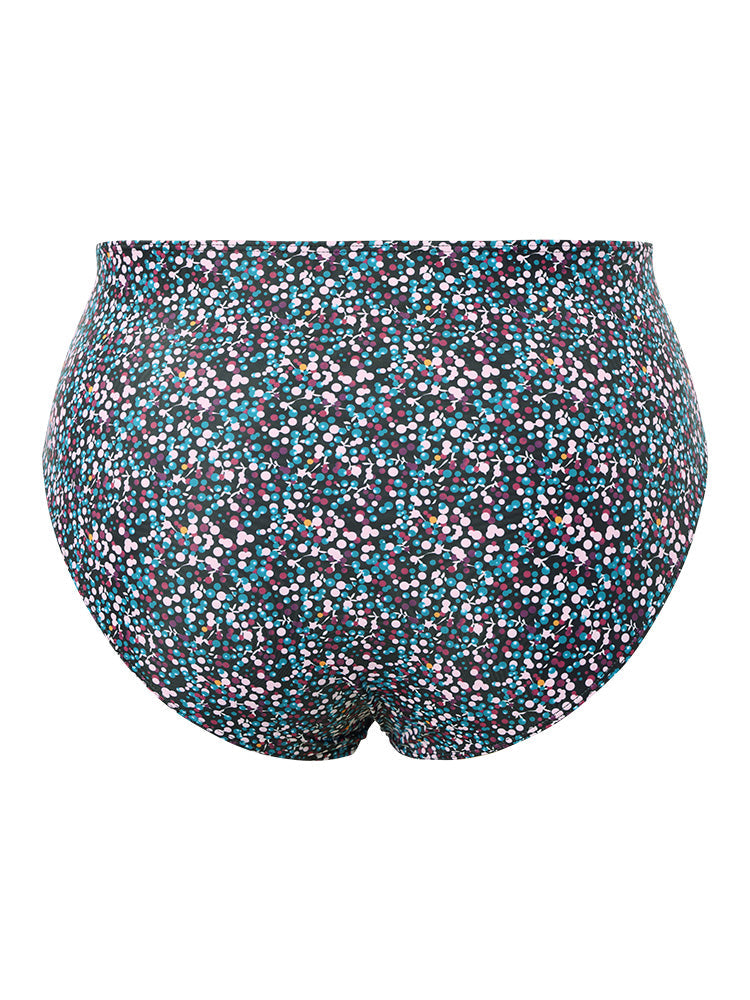 Polka Dot Ruched Front Contrast Swim Dress