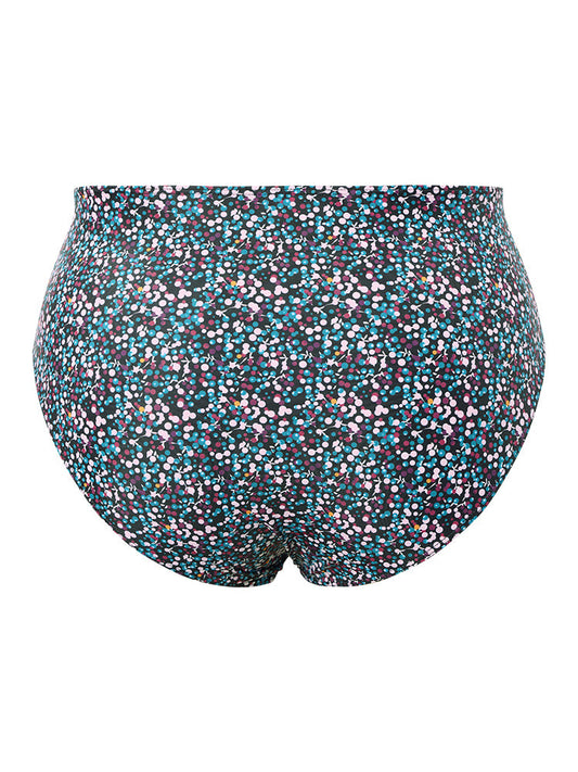 Polka Dot Ruched Front Contrast Swim Dress