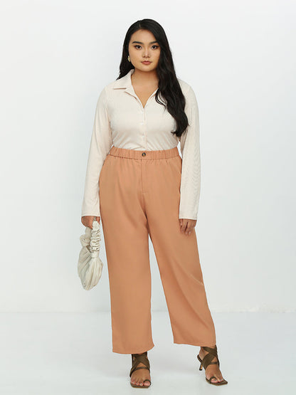 Long Sleeve Lapel Collar Blouse