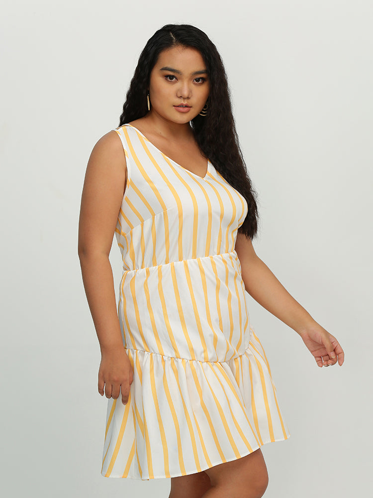 Striped Cross Back Dress