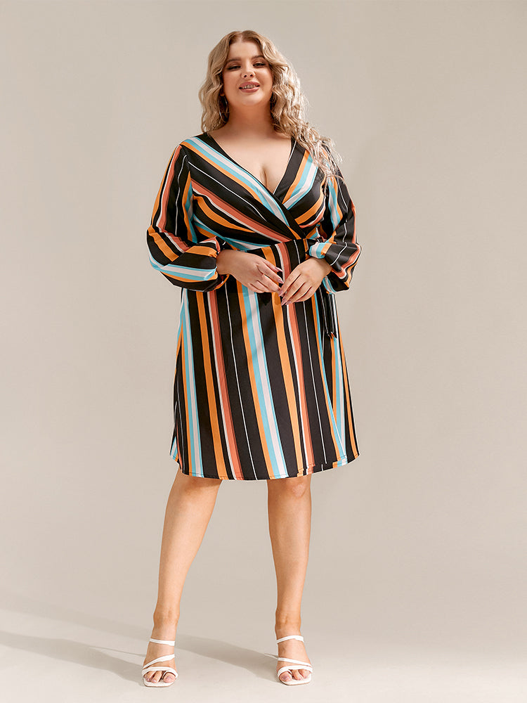 Stripe V-Neck Dresses