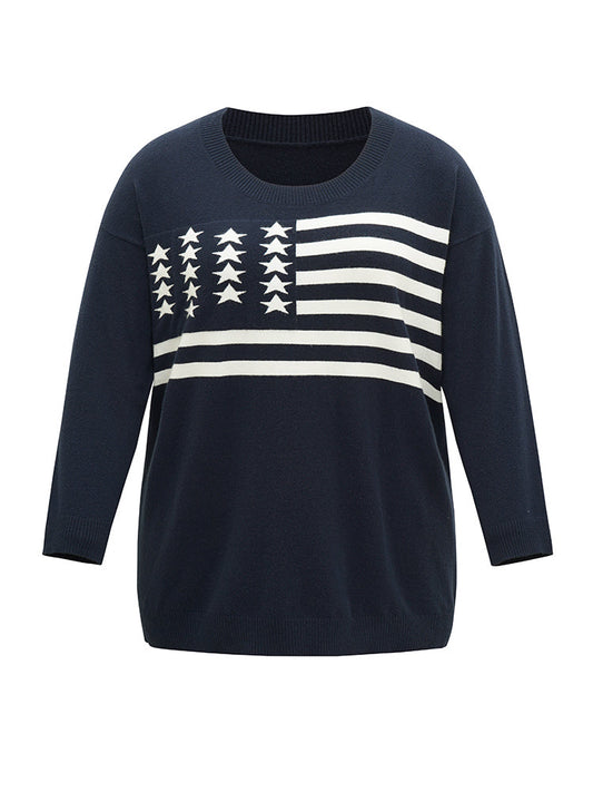 Supersoft Essentials Flag Print Loose Pullover