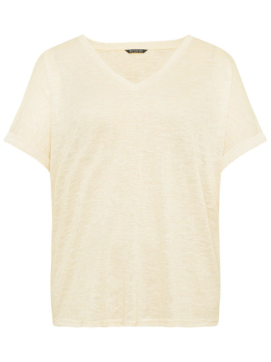 Solid Mesh Heather Roll Batwing Sleeve T-shirt