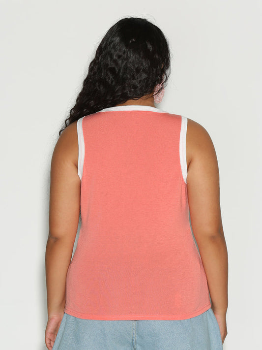 Bloom Contrast Sleeveless Top
